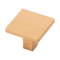 Gan Eden 1.25 in. Square Knob for Dresser Drawers, Brushed Gold Brass GA1556177